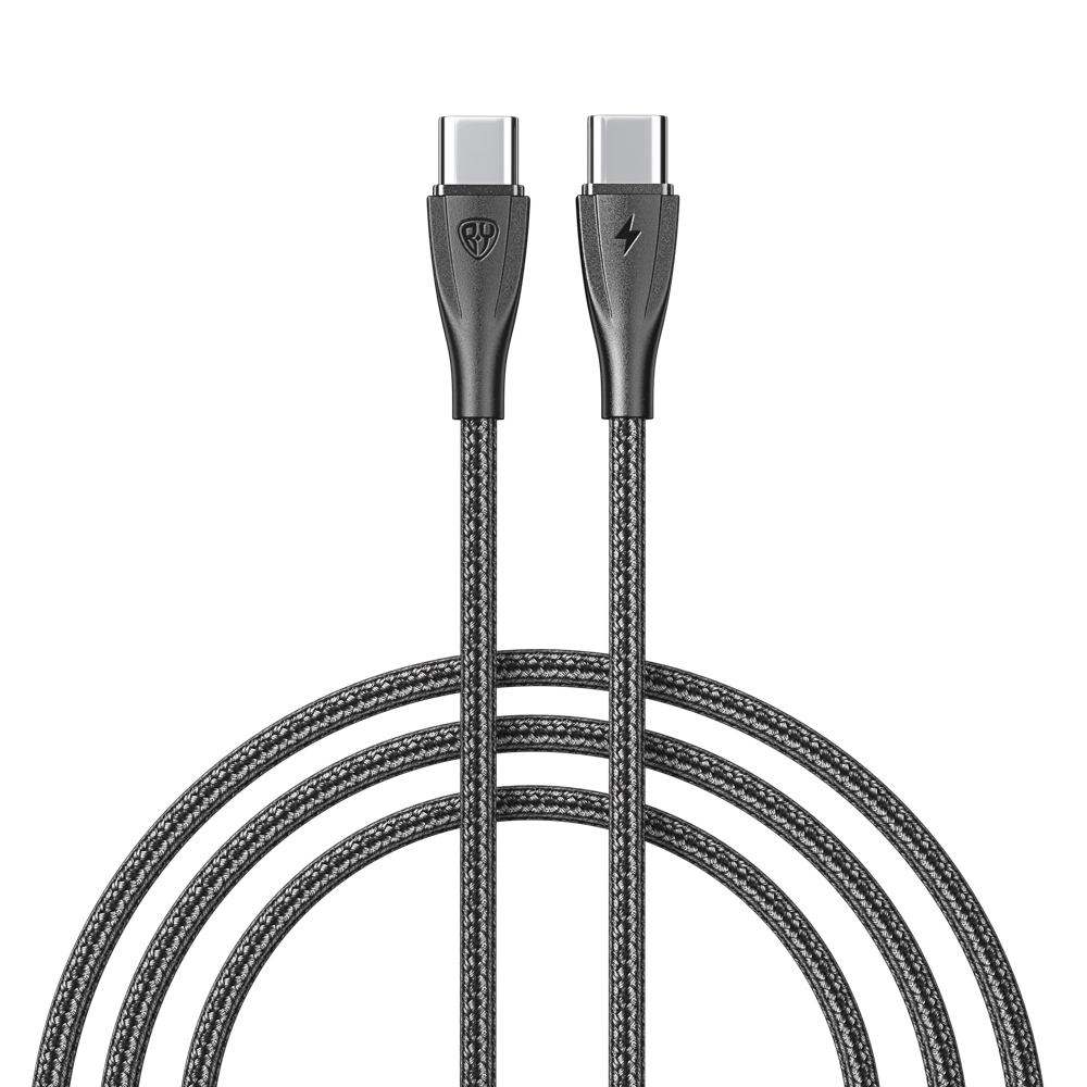 Кабель для зарядки Type C-Type C BY Nylon Pro, 60Вт, 2 м, 5A, нейлон, черный