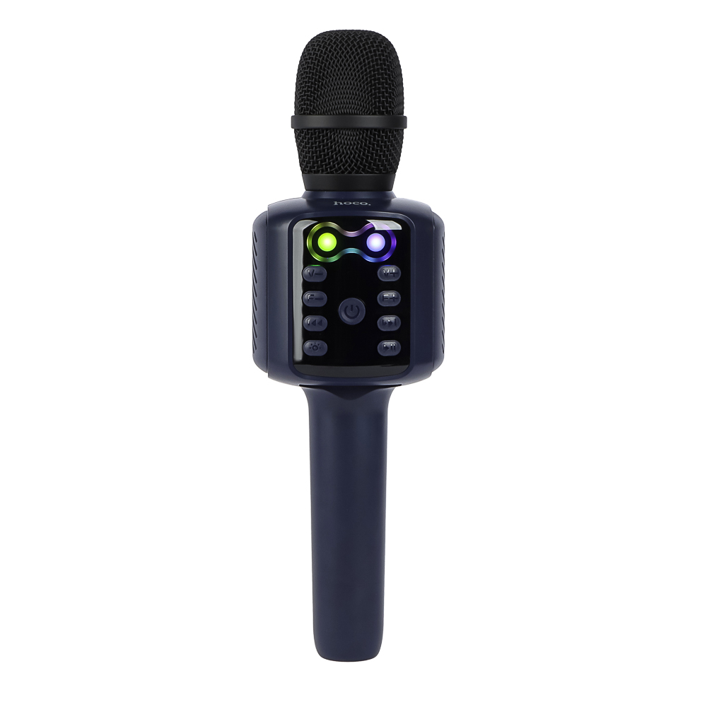 Микрофон беспроводной hoco. модель L24, 1200мАч, BT5.4, AUX, USB-A, micro-SD, синий