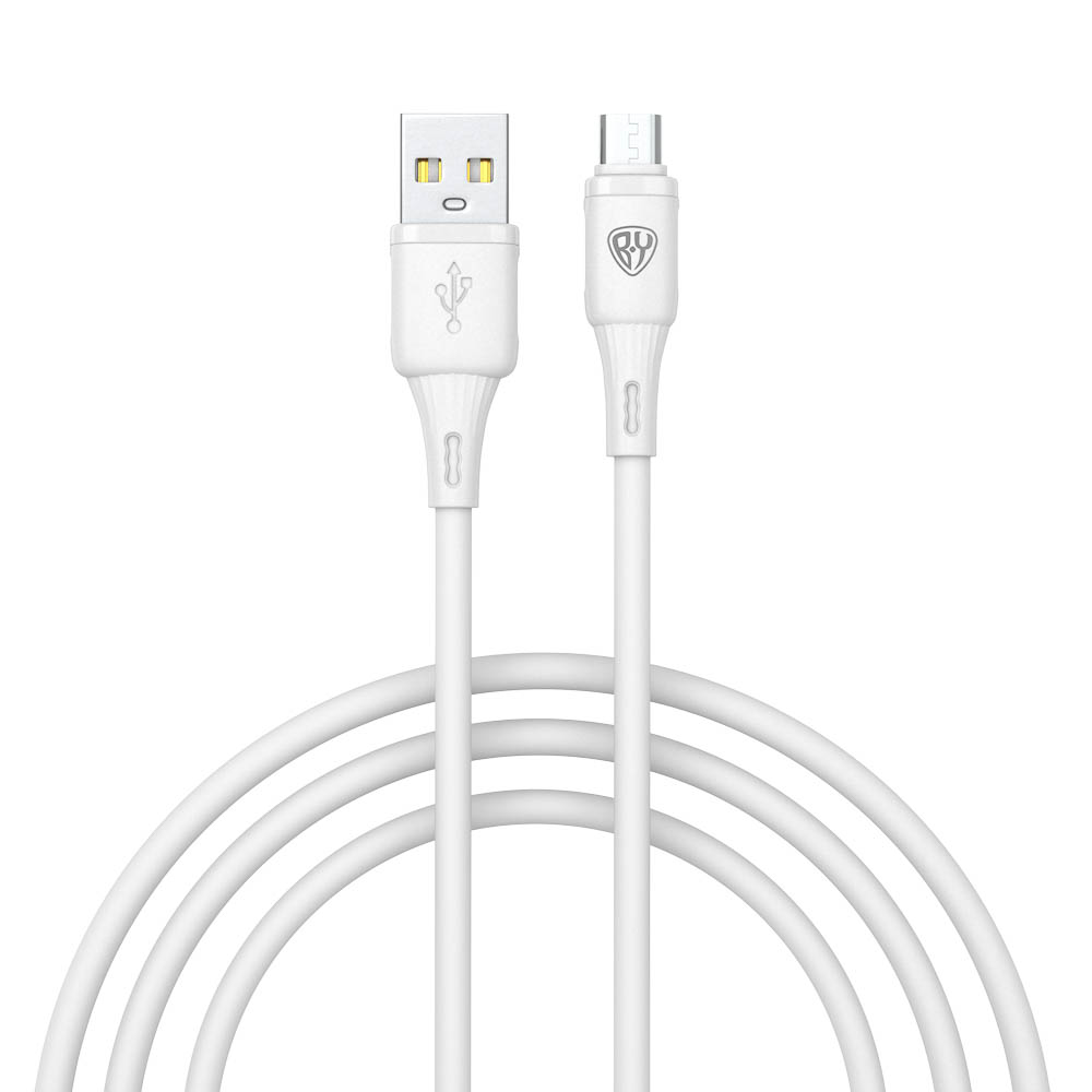 Кабель для зарядки USB(A)-microUSB BY Fusion, 18Вт, 1 м, 3A, TPE, белый