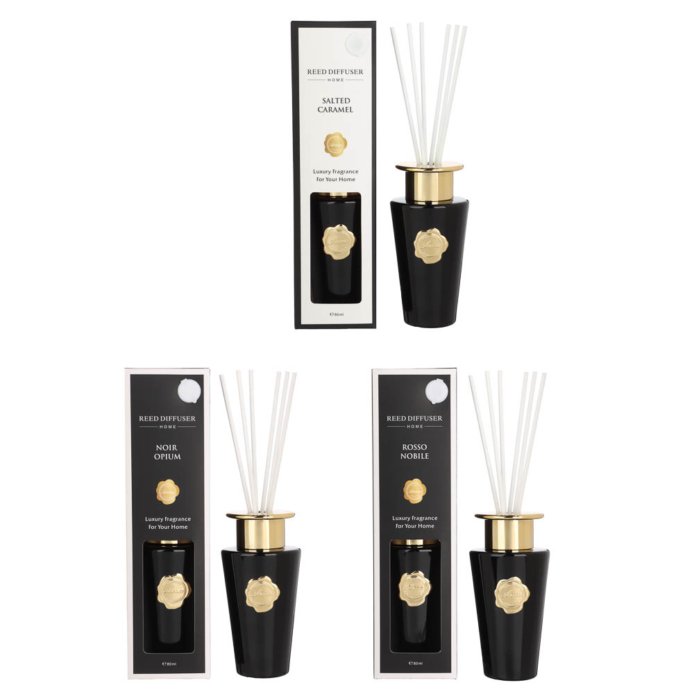 Ароматизатор диффузор тм NEW GALAXY Black Collection 80 мл.,Salted Caramel,Noir Opium, Rosso Nobile