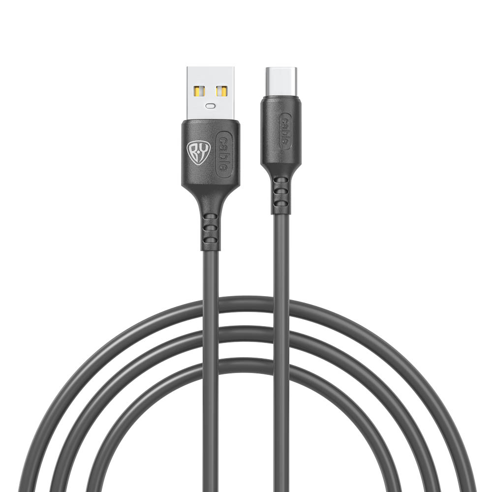 Кабель для зарядки USB(A)-Type C BY Fusion, 18Вт, 1 м, 3A, TPE, чёрный