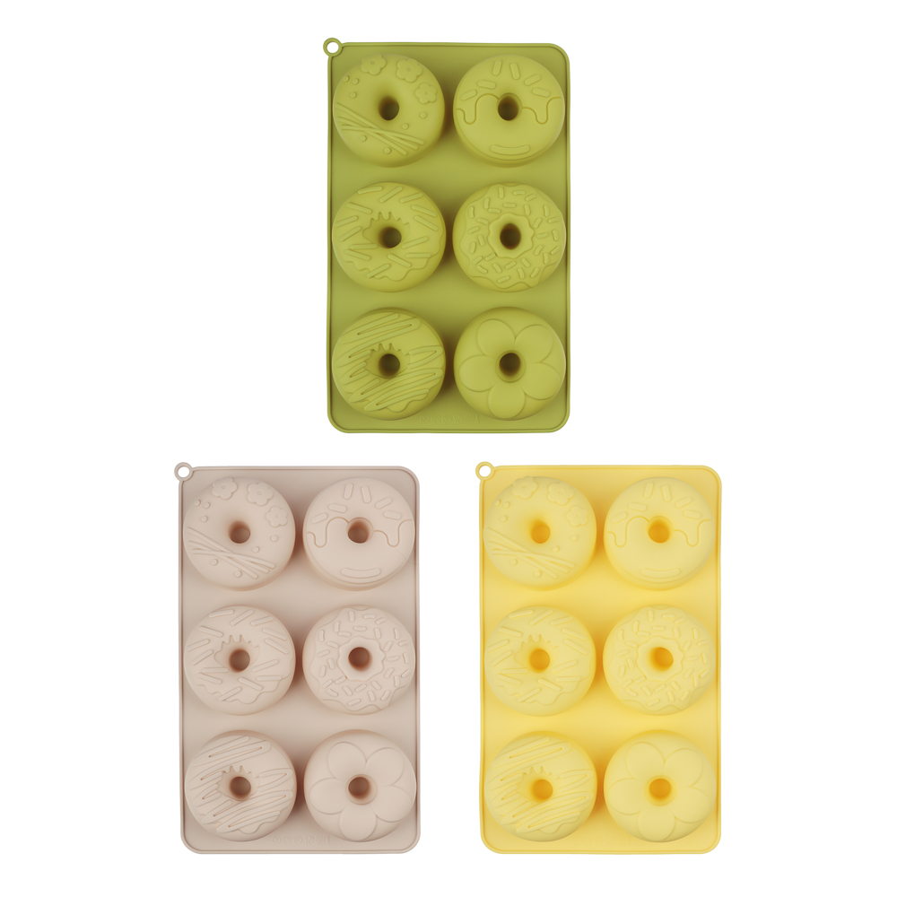 VETTA Форма силиконовая 6 ячеек, 27x16,5x3,3см "Пончики", 3 цвета