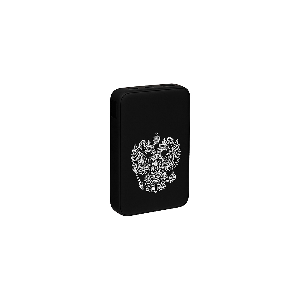 BY Герои Аккумулятор мобильный Small Светящийся Герб 10000мАч,USB-A,USB-C,встр.каб.,QC,PD,22.5W,чёрн