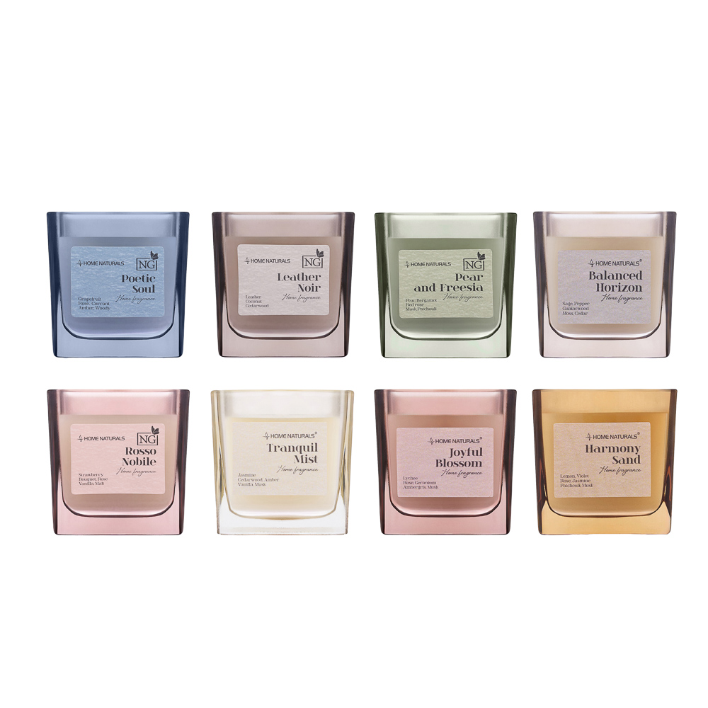 NEW GALAXY Свеча ароматизированная Home Naturals, poetic soul, rosso nobile,leather noir,pear&freesi